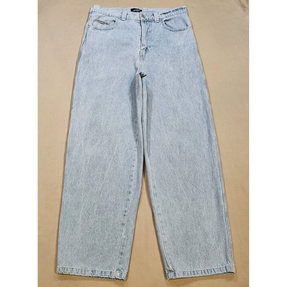 Vintage Enjoi Skater Fader Blue Denim Y2K Super Baggy‎ Loose Jeans Size 31